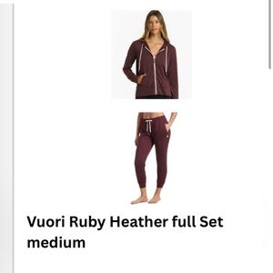 VUORI HALO PERFORMANCE SET - RUBY HEATHER Small 🍁PERFECT FALL COLOR🍁